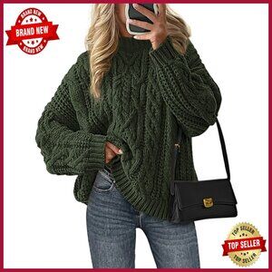 Oversized Cable Knit Pullover Sweater Women's Chunky Knit Winter Top
